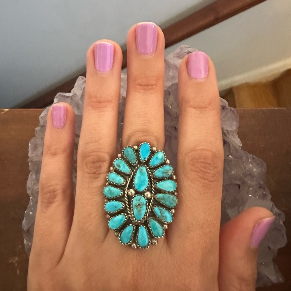 Sleeping Beauty Turquoise Ring, Native, Southwestern - Picture 3 of 5